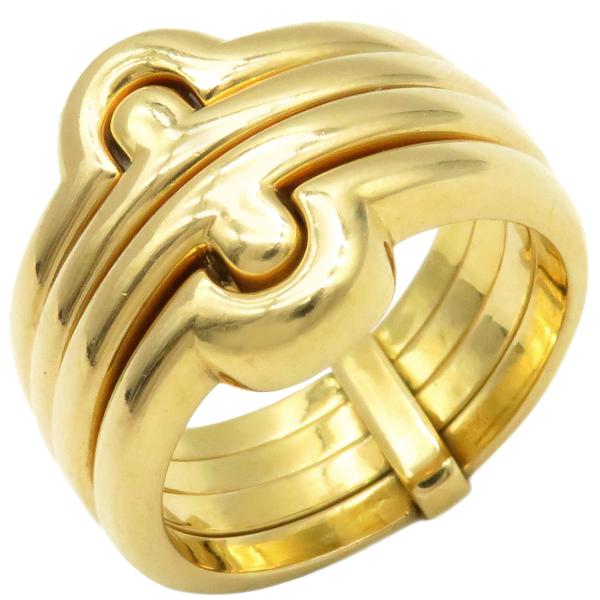 ☆美品☆ BVLGARI パレンテシ スモール リング K18WG ブルガリ ブルガリ リング パレンテシ K18YGイエローゴールド/SS