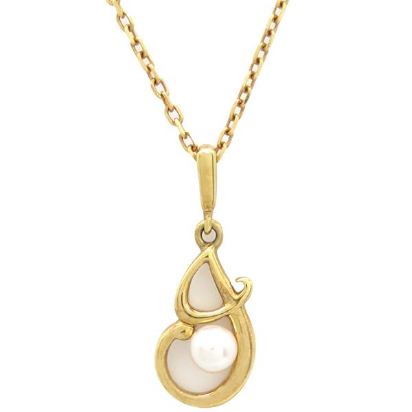 ミキモト ネックレス パールネックレス K18YG ゴールド MIKIMOTO 1P 一 