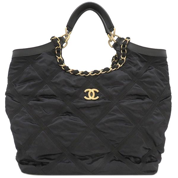 CHANEL シャネル 2WAYバッグ マキシ ショッピング ナイロン ブラック  
