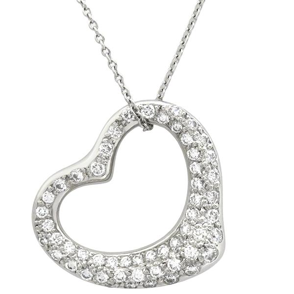 TIFFANY&Co.（ティファニー） ネックレス オープンハート パヴェダイヤ