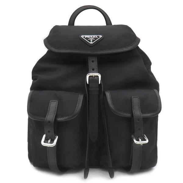 美品✨PRADA プラダ リュック B6677 ナイロン 三角ロゴプレート プラダ 三角ロゴプレート リュック バックパック ブラック