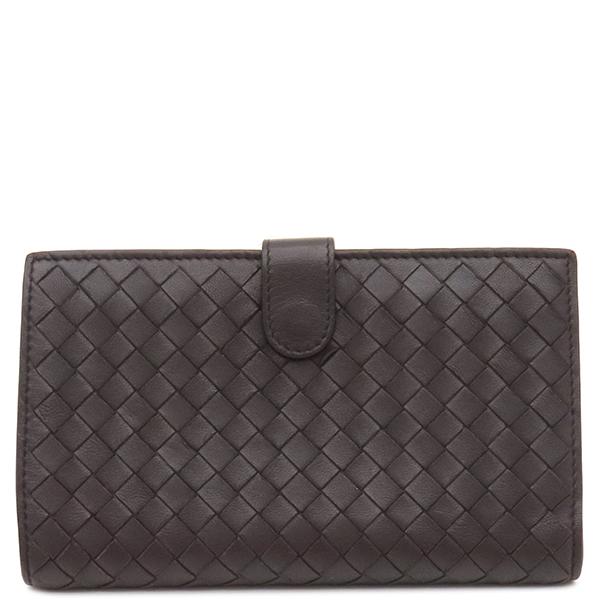 美品✨ ボッテガヴェネタ 長財布 イントレチャート フラップ レザー ブラウン BOTTEGA VENETA ボッテガヴェネタ 長財布 イントレチャート