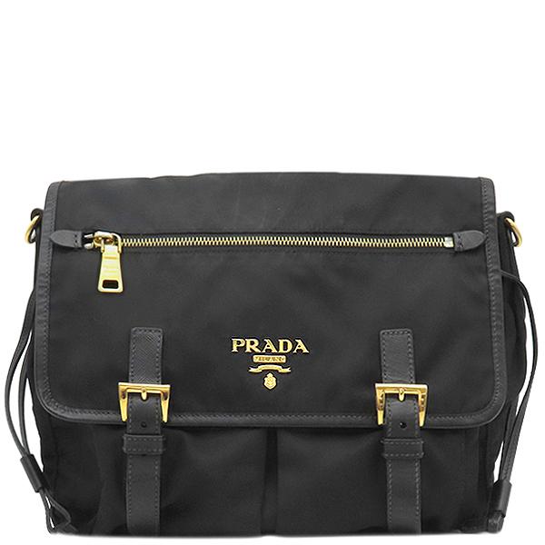 PRADA ブラック ナイロン ショルダーバッグ　ハンドバッグ　M170 PRADA プラダ ショルダーバッグ メタルロゴ ナイロン ブラック 黒
