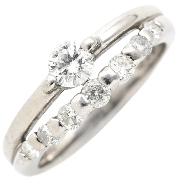 リング 指輪 ダイヤリング Pt900 シルバー 8石 8粒 9号 : HOUBIDOU