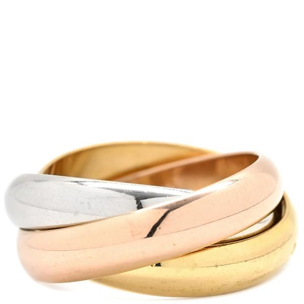 ▲美品 CARTIER/カルティエ トリニティリング55 15号 K18 SM カルティエトリニティリング XS スリーカラー #55 ユニセックス