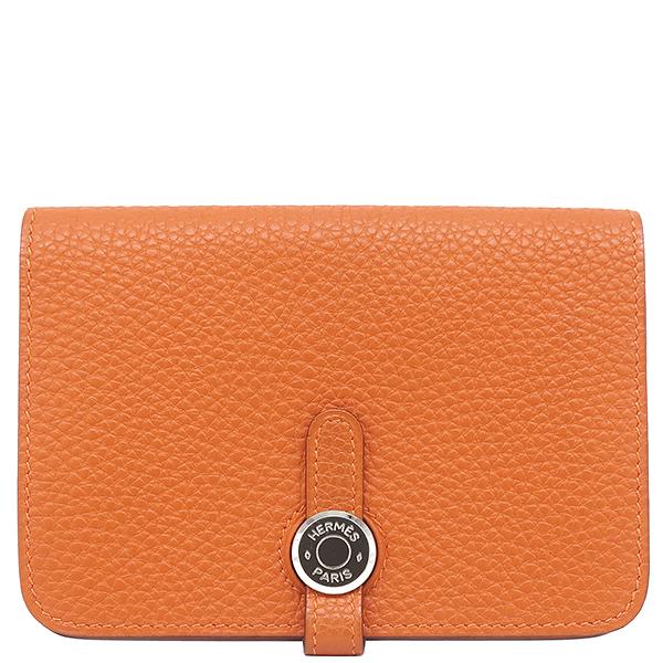HERMES エルメス 二つ折り財布 ドゴン コンパクト トゴ オレンジ