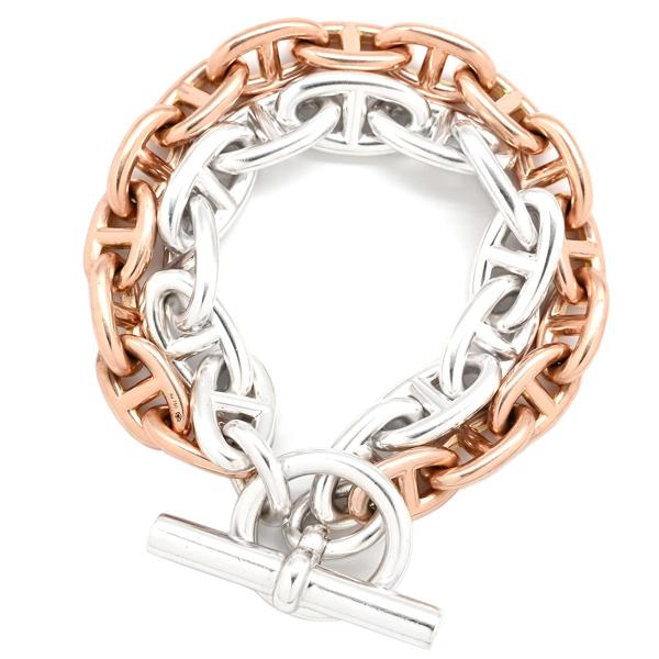 HERMES エルメス ブレスレット シェーヌダンクル 2連 2チェーン