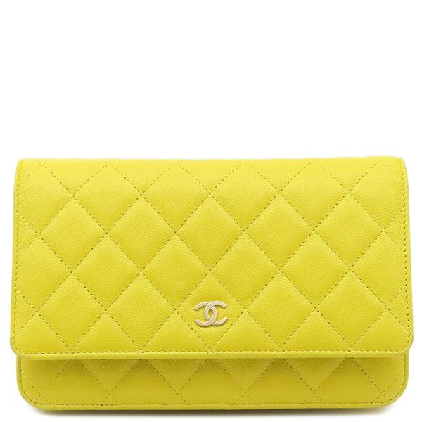 マトラッセ シャネル チェーンウォレット イエロー 黄色 チェーン 