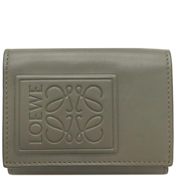 LOEWE トライフォールド ウォレット カーキグリーン トライフォールド ウォレット（ソフトグレインカーフ） グリーン