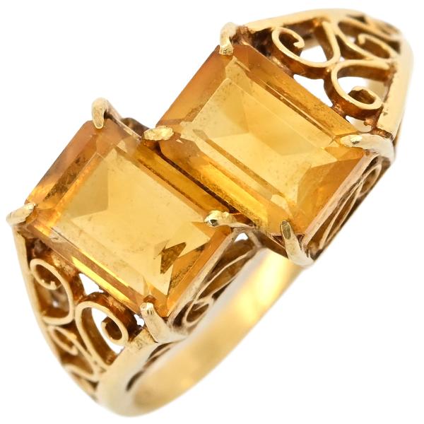 【期間限定出品】18K シトリン　リング　14号 リング 指輪 シトリンリング K18YG ゴールド 750AU 18K 14号
