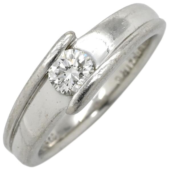 リング 指輪 ダイヤリング Pt900 シルバー 1P 1粒 名前の刻印あり 10号  