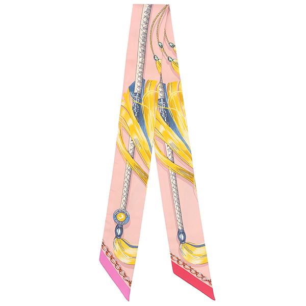 HERMES（エルメス） スカーフ ツイリー シルク ピンク 【CAVALCADES