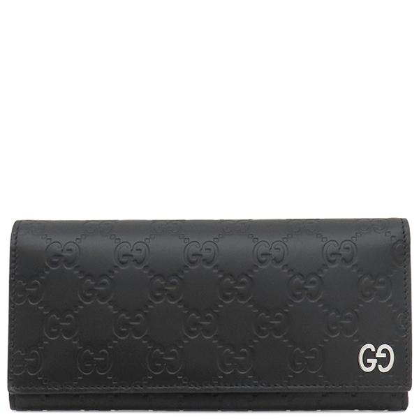 グッチシマ グッチ 長財布 レザー ブラック 黒 431727 : HOUBIDOU