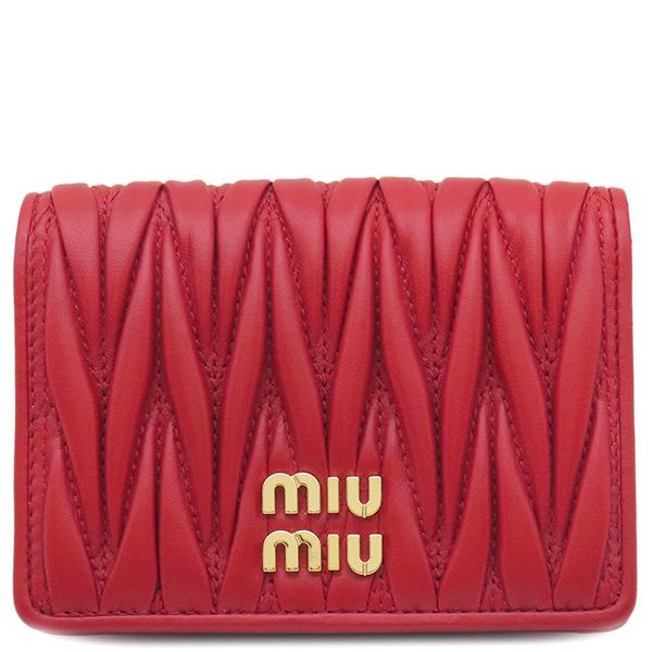 miu miu（ミュウミュウ） カードケース マテラッセ レザー レッド