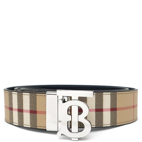 【極美品】BURBERRY TBロゴ ベルト リバーシブル ブラック チェック 極美品】BURBERRY TBロゴ ベルト リバーシブル ブラック