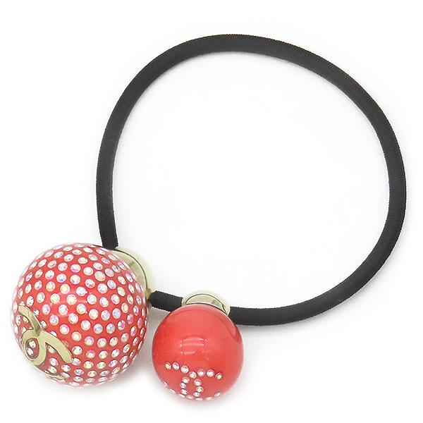 CHANEL/シャネル  ココマーク ヘアゴム F21V フェイクパール  GP ヘアアクセサリー ブラック レディース ブランド CHANEL（シャネル） ココマーク ロゴ ヘアゴム フェイクパール
