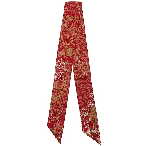 HERMES エルメス スカーフ ツイリー シルク レッド 【L 