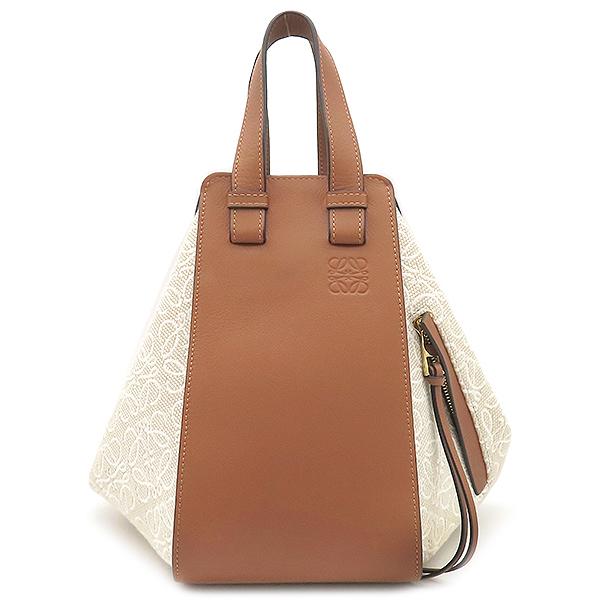 LOEWE ブラウン レザー ハンドバッグ　並行輸入品 LOEWE ロエベ ハンドバッグ がま口 カーフレザー ブラウン