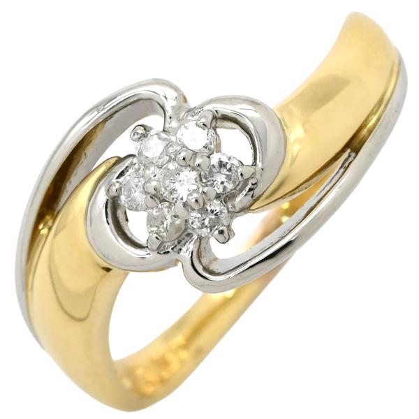 リング 指輪 ダイヤ 0.11ct ゴールド K18YG×PT Au750 18K 18金