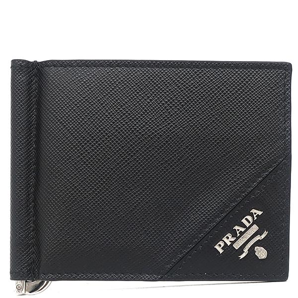 SAFFIANO（PRADA） プラダ 二つ折り財布 マネークリップ付財布 レザー