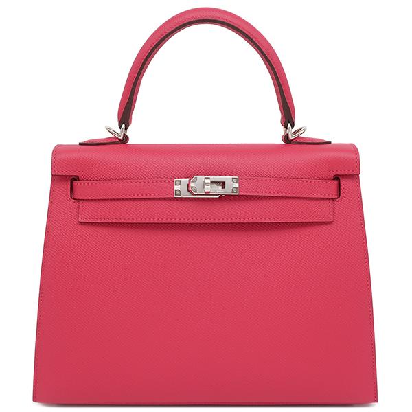 Kelly エルメス 2WAYバッグ ケリー25 外縫い ヴォーエプソン ピンク