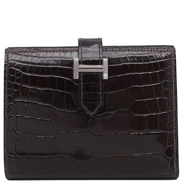 HERMES（エルメス） 二つ折り財布 ベアンコンパクト アリゲーター