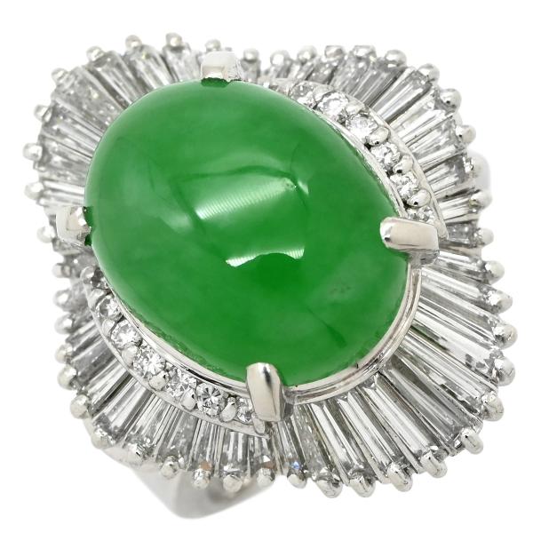 リング 指輪 ヒスイ 6.81ct ダイヤモンド シルバー 緑 グリーン 翡翠