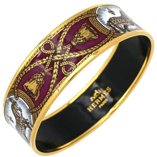 HERMES（エルメス） バングル エマイユ GM GP マルチカラー ローズ 馬
