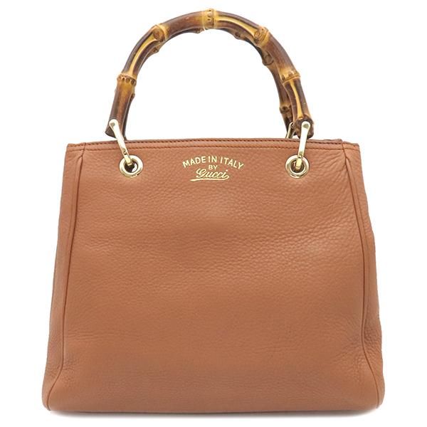 GUCCI ビジネスバッグ 2way バンブー カーフレザー ブラウン GUCCI（グッチ） 2WAYバッグ バンブー バンブーショッパー レザー
