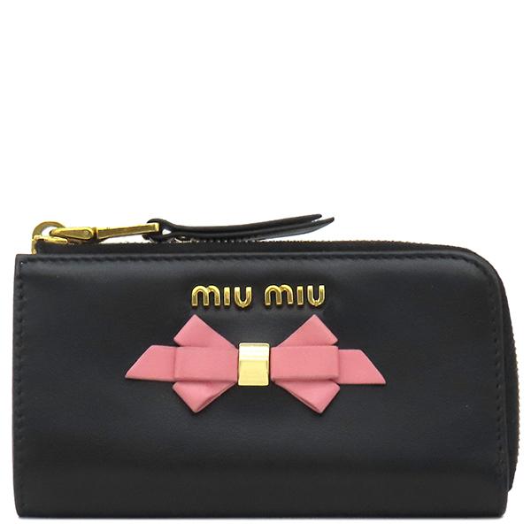 miu miu（ミュウミュウ） キーケース リボン付き キーケース カーフ 