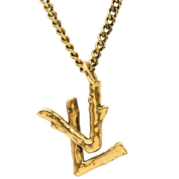 ヴィトン　ネックレス　VUITTON ゴールド　美品 LOUIS VUITTON（ルイ・ヴィトン） ネックレス LVトゥイッグ ペンダント