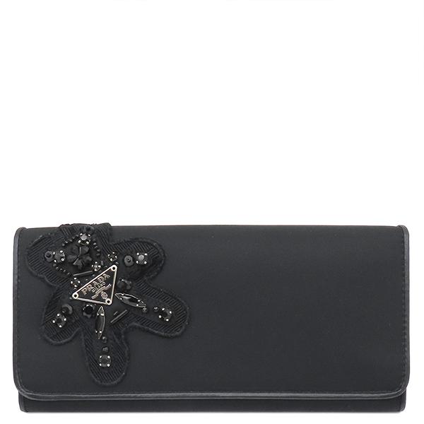 PRADA（プラダ） 長財布 イブニング ベア ナイロン ブラック ブラック