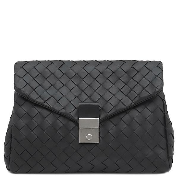 BOTTEGA VENETA ボッテガヴェネタ セカンドバッグイントレチャート黒 BOTTEGA VENETA（ボッテガ・ヴェネタ） セカンドバッグ イントレ