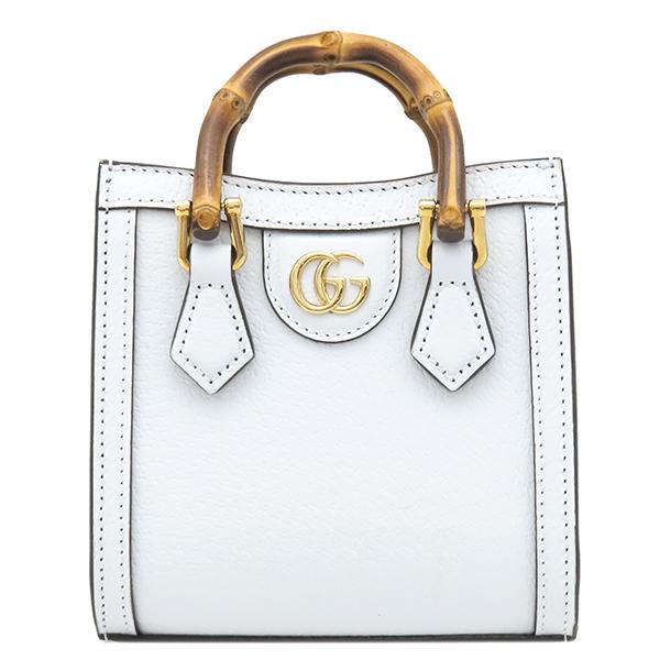 GUCCI（グッチ） ショルダーバッグ ダイアナ ナノバッグ レザー ブルー 