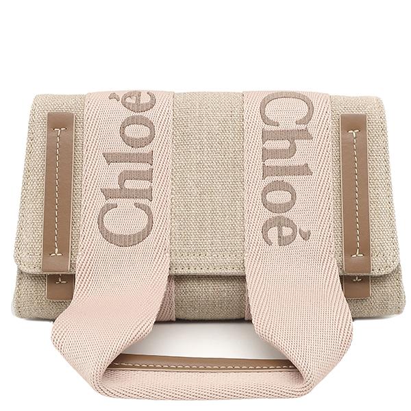 Chloe（クロエ） ショルダーバッグ ウッディ キャンバス リネン