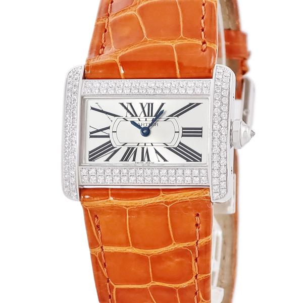カルティエ ミニタンクディヴァン WG/2D WA301236 WG クォーツ 中古)CARTIER カルティエ タンク ディヴァン ミニ WA301236（商品ID