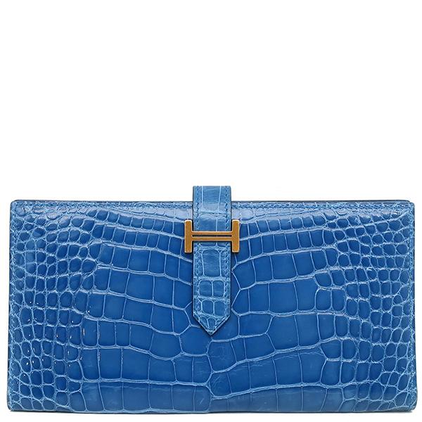 HERMES（エルメス） 長財布 ベアン ベアンスフレ アリゲーター ブルー