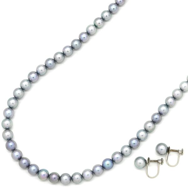 【TASAKI】極美品＊シルバー・あこやパールリング TASAKI ネックレス あこやパール イヤリング セット グレー