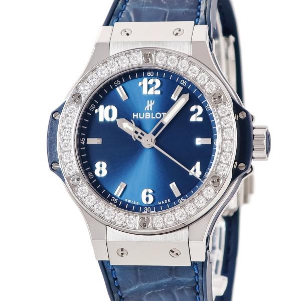 ウブロ　ビッグバン 361.CM.7170.LR.1204 クォーツ ダイヤ時計 ビッグバン ウブロ HUBLOT セラミック ブルー ダイヤモンド 361.CM