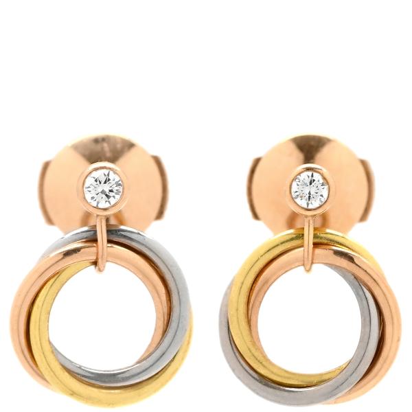 Cartierトリニティドゥ カルティエ18K(Au750)1Pダイヤピアス TRINITY（Cartier） カルティエ ピアス トリニティ ダイヤ ゴールド WG