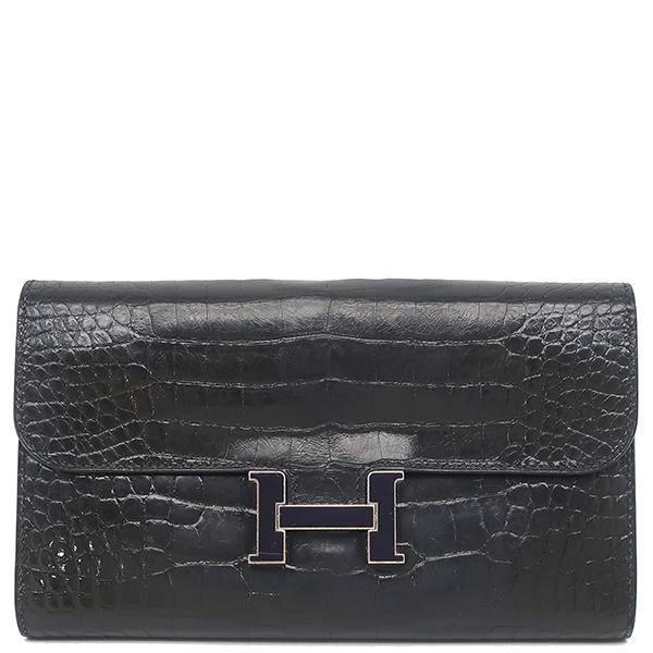 エルメス ■美品■ コンスタンス ロング 長財布 ウォレット クロコ アゲリーター ブラック A刻 箱 【609091】8 HERMES（エルメス） 長財布 コンスタンス コンスタンス ロング