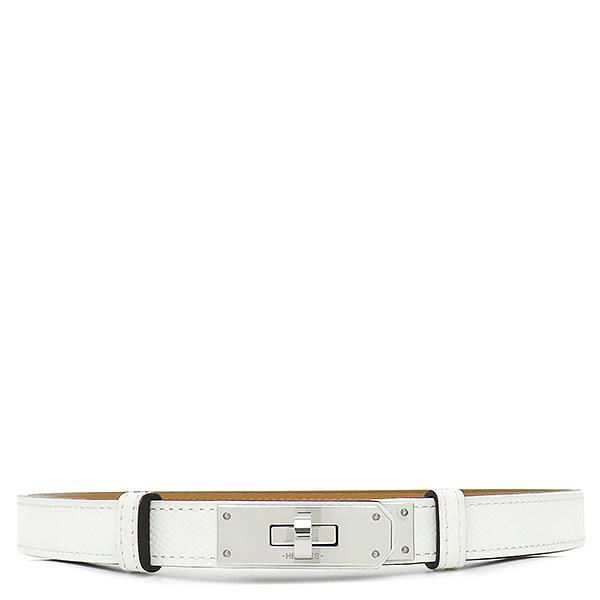 ケリーベルト白 HERMES（エルメス） ベルト ケリー 18 ヴォーエプソン ホワイト
