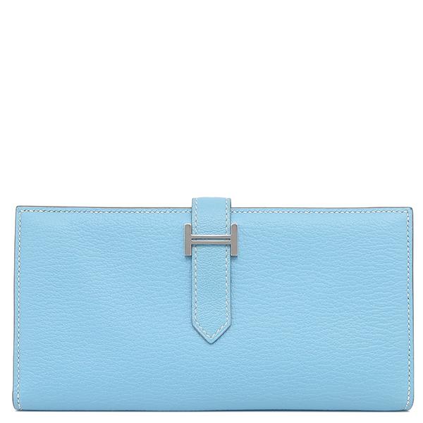 HERMES（エルメス） 長財布 ベアン ベアンスフレ シェーブル ブルー