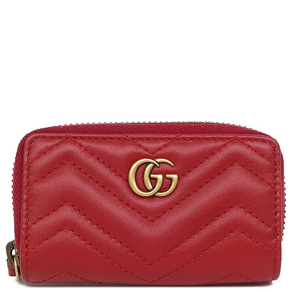 ⭐未使用級⭐GUCCI ggマーモント レッド キーケース ケース GG グッチ コインケース GGマーモント Vステッチ レザー レッド ハート