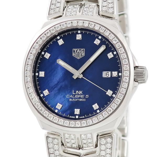 タグホイヤー リンク キャリバー5 フルダイヤモンド 41mm WBC2116.BA0660 ブルー シェル 青 デイト 自動巻き メンズ 腕時計 TAG HEUER（タグ・ホイヤー） 【3年保証】 リンク キャリバー5 フル