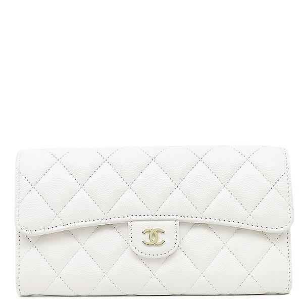 マトラッセ シャネル 長財布 ロング フラップ ウォレット キャビア