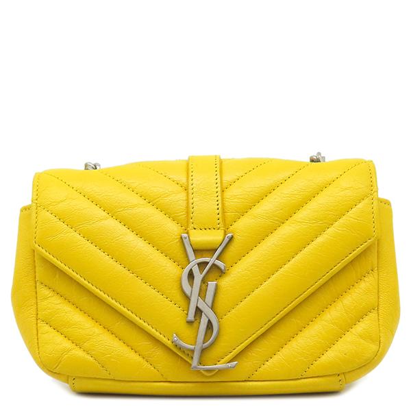 YSL イエロー ショルダーバッグ SAINT LAURENT サンローラン ショルダーバッグ ベイビー チャイ レザー