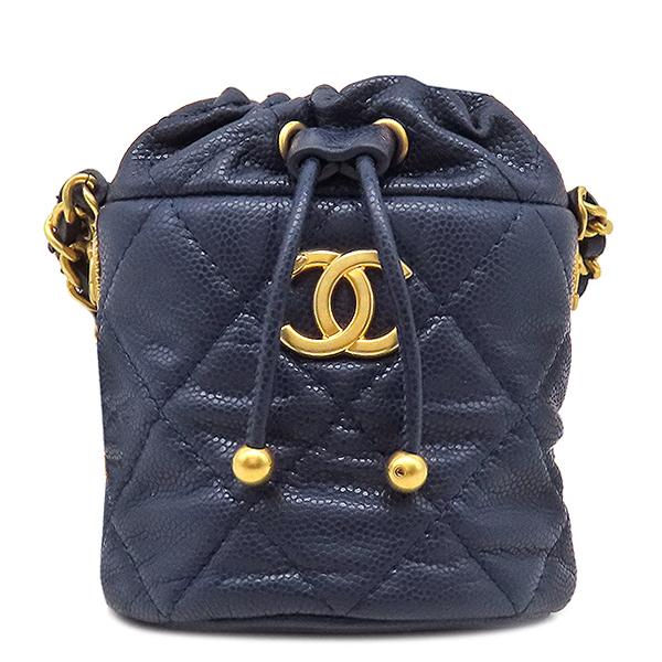マトラッセ シャネル ショルダーバッグ ミニ バケットバッグ キャビア 