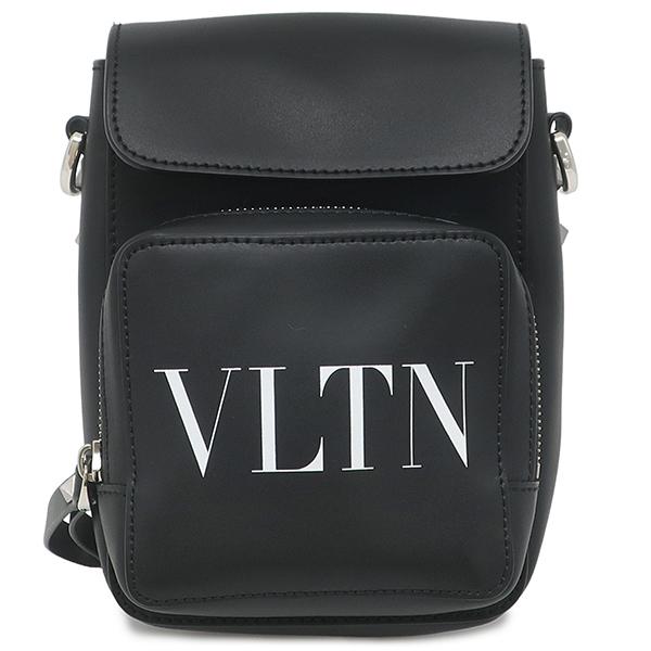 ヴァレンティノ VALENTINO ショルダーバッグ VLTN クロスボディバッグ レザー ブラック シルバー金具 黒 白 ロゴ ショルダー 斜め掛け フラップ【中古】 VALENTINO（ヴァレンティノ） ショルダーバッグ VLTN クロスボディ