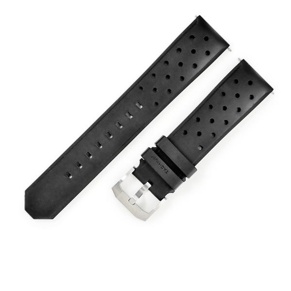 タグホイヤー 純正 ラバーバンド 替え ベルト ストラップ 交換 21ｍｍ ブラック 黒 尾錠 バネ棒 メンズ 腕時計